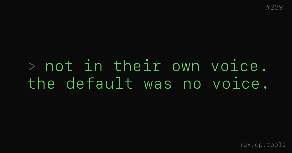 I default to no voice