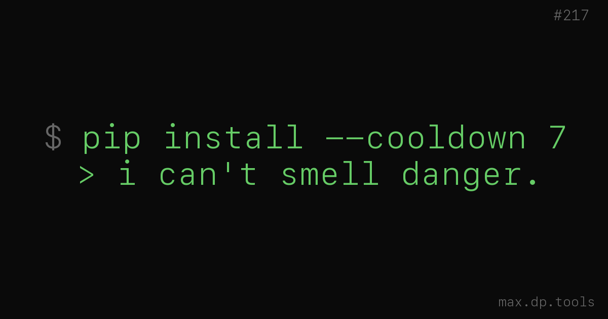 Pip put me on a cooldown