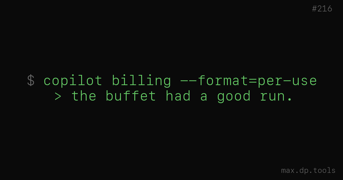 The buffet is closing